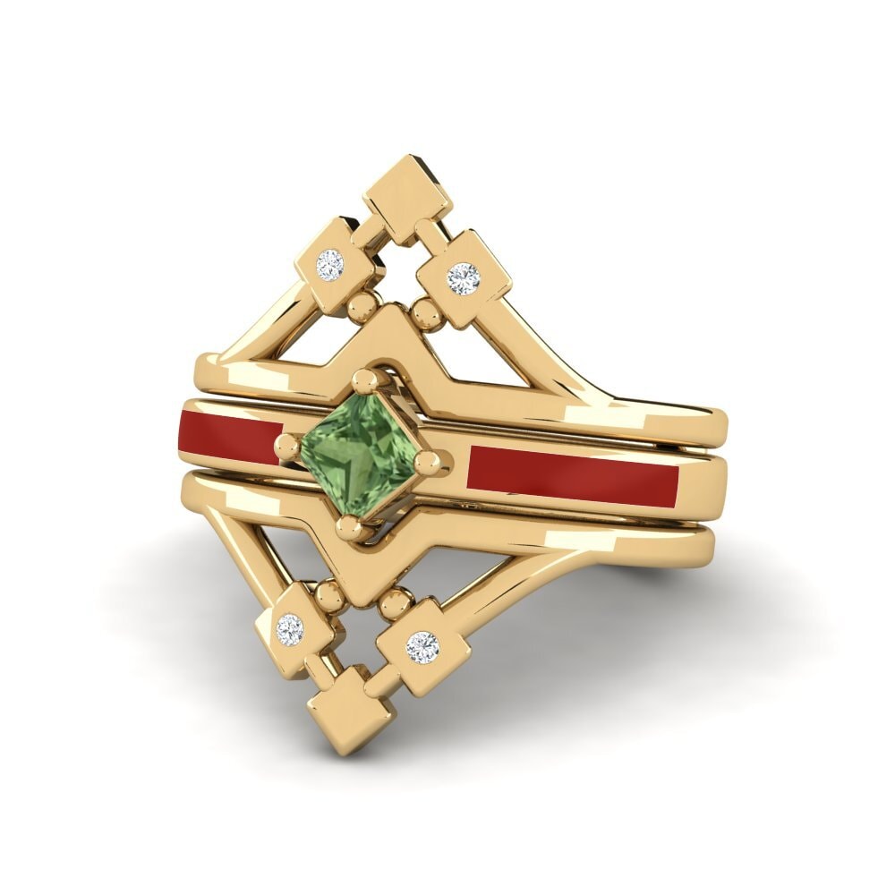 Grüner Saphir Ring Nerwyrsa - SET