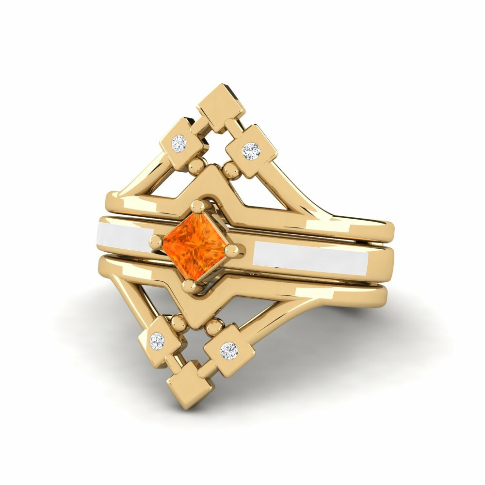 Saphir orange Bague Nerwyrsa - SET