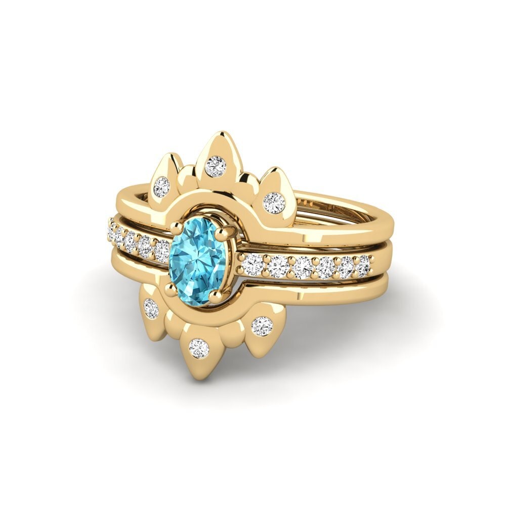 Blue Zircon Ring Ngana - SET