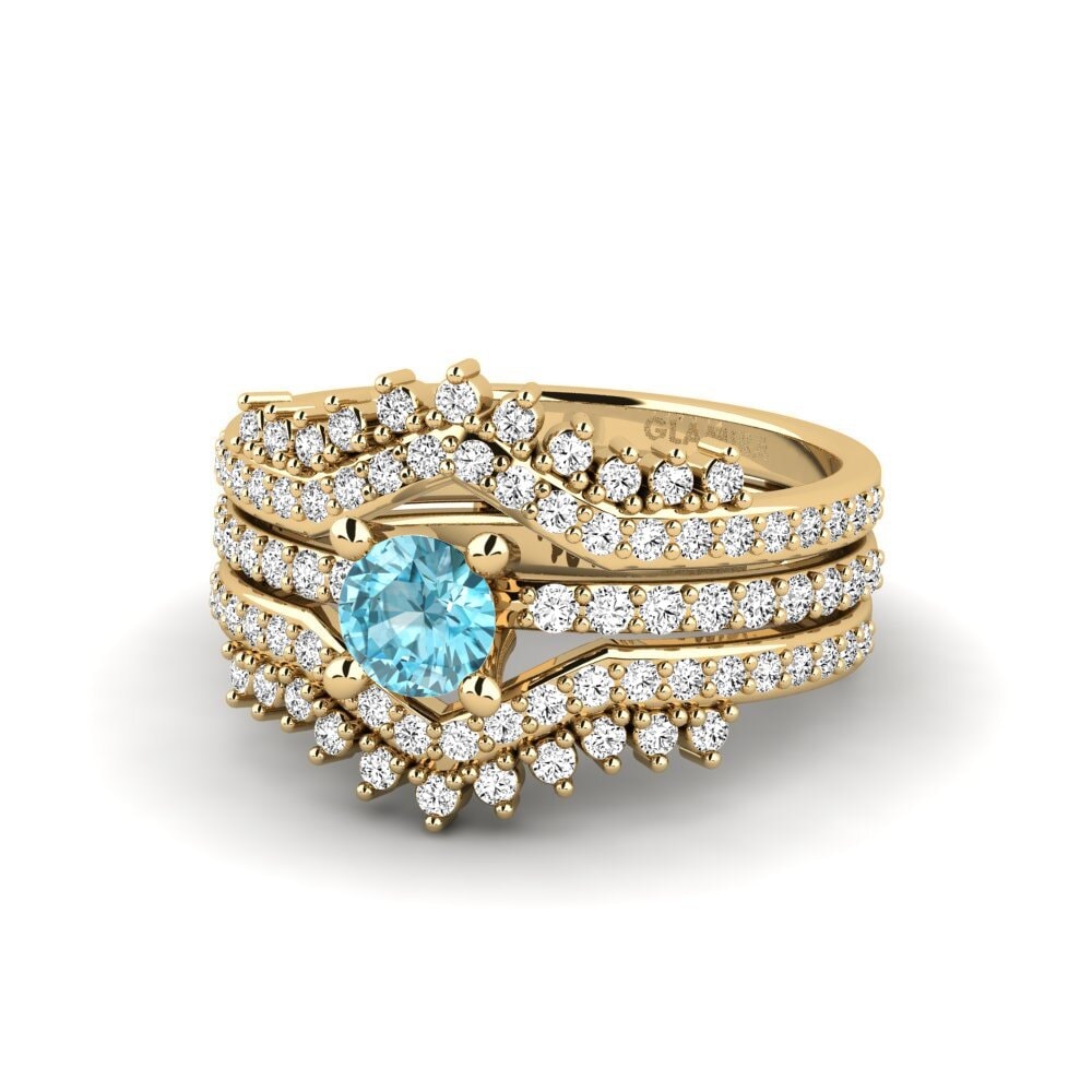 Blue Zircon Ring Nodes - SET