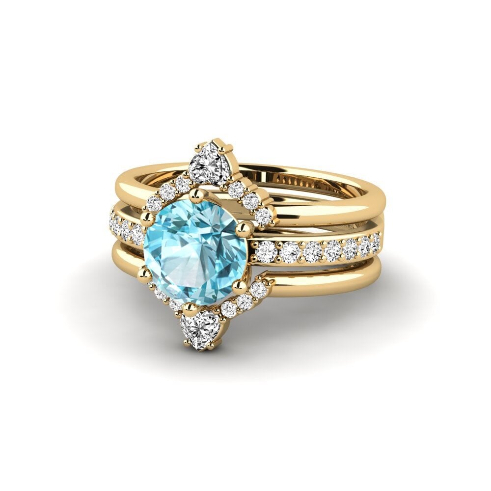 Blue Zircon Ring Ocour - SET
