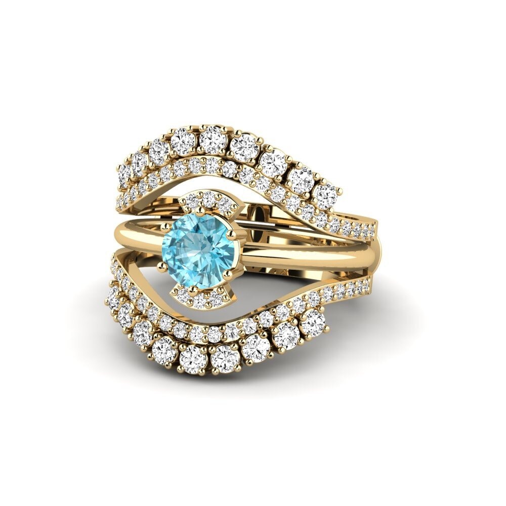 Blue Zircon Ring Perth - SET