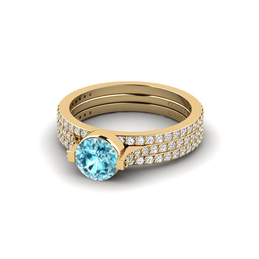 Blue Zircon Ring Reggie - SET