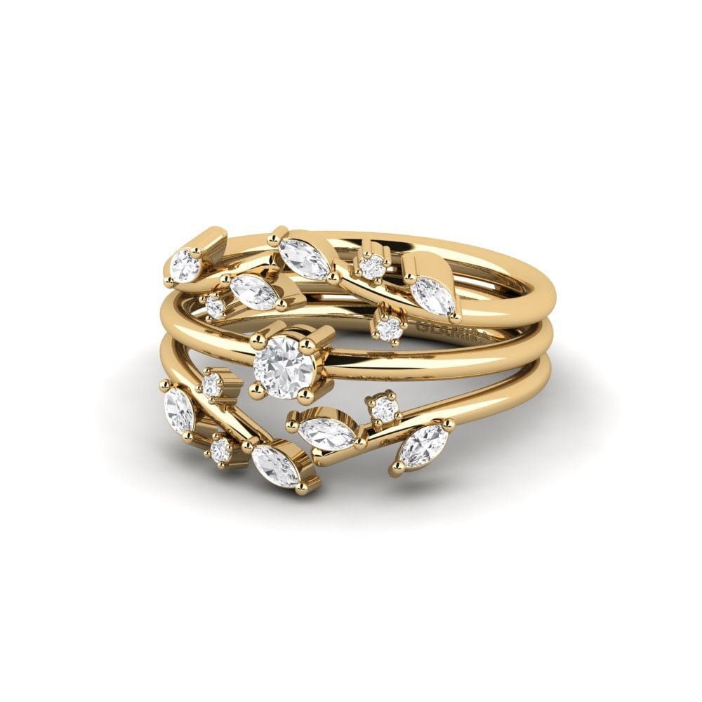 Weißer Saphir Ring Slifa - SET