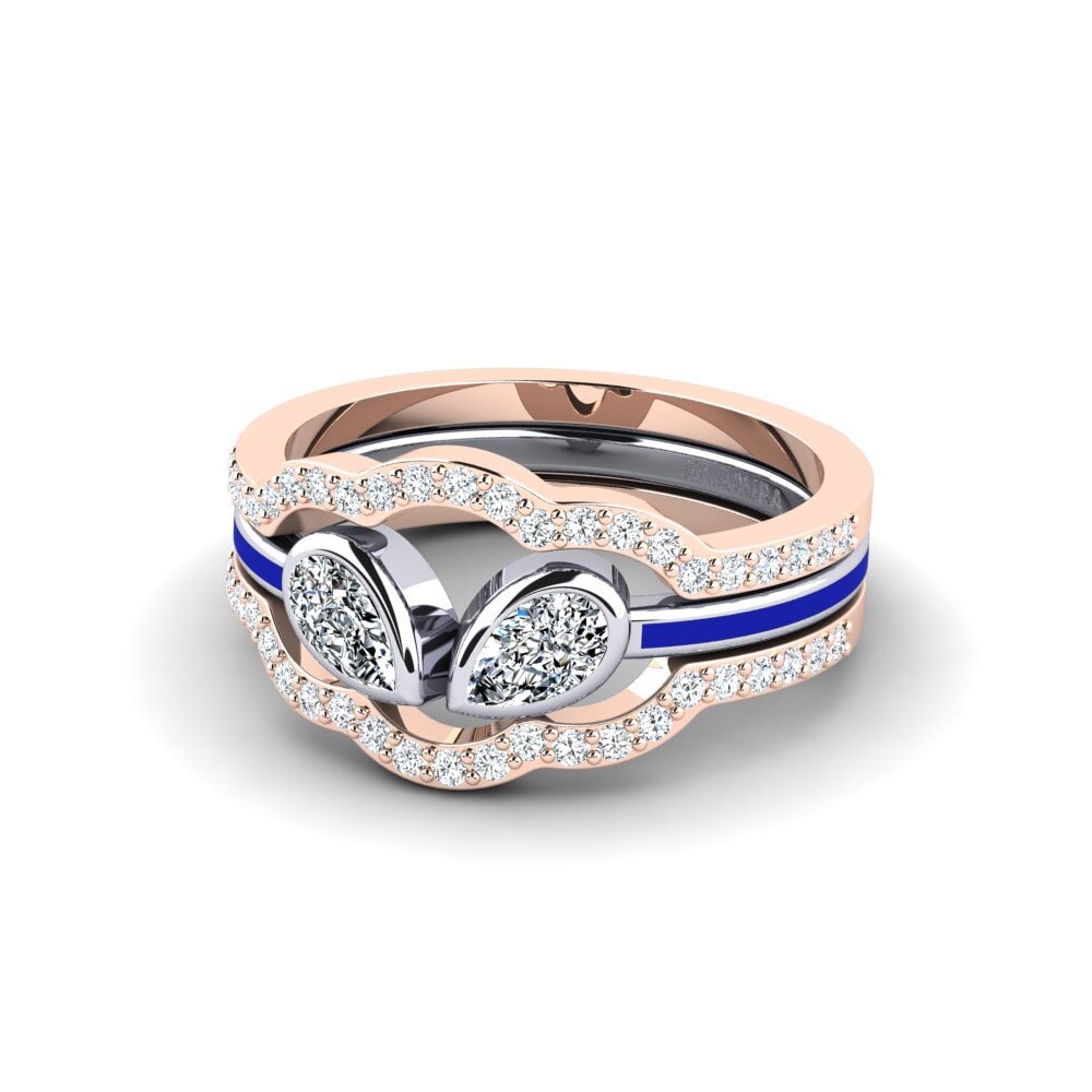 375 Rot & Weißgold Ring Snene - SET