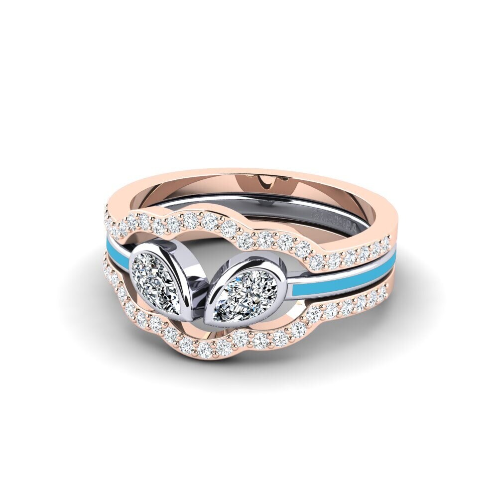 375 Rot & Weißgold Ring Snene - SET