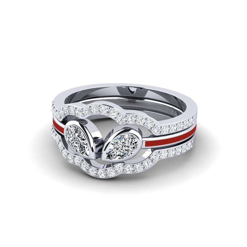 Weißgold 375 Ring Snene - SET