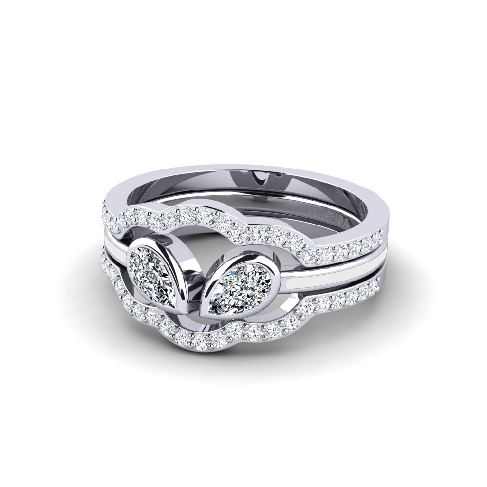 Weißgold 585 Ring Snene - SET