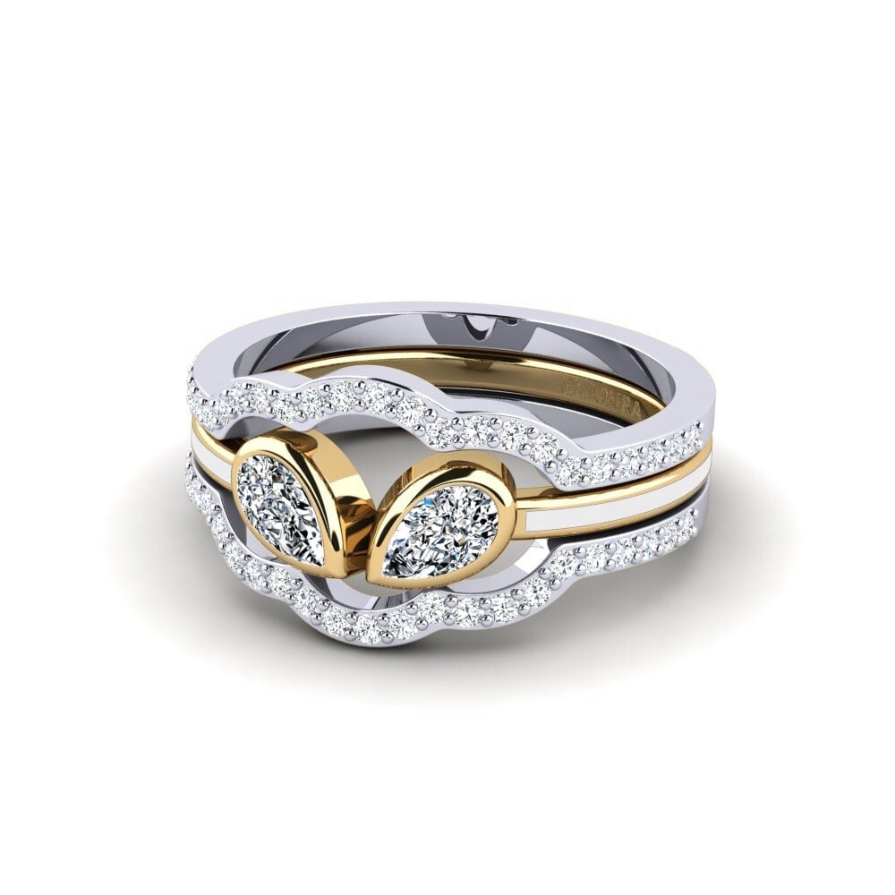 375 Weiß & Gelbgold Ring Snene - SET