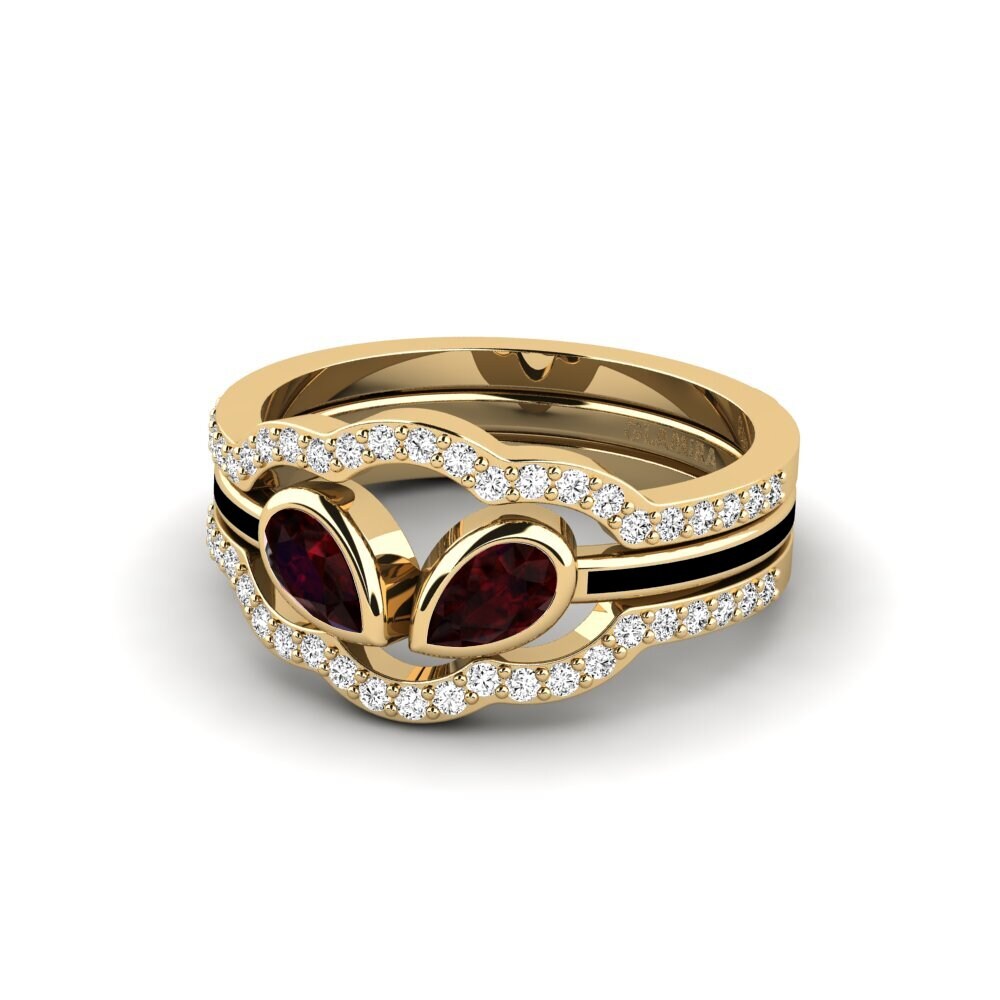 Granat Ring Snene - SET