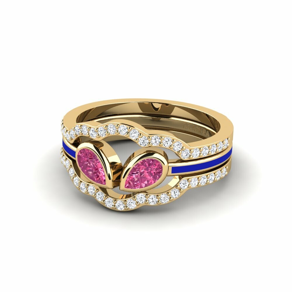 Tourmaline Rose Bague Snene - SET