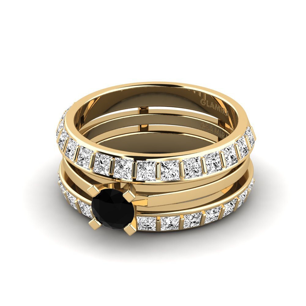 Ónix Negro Anillo Stinge - SET