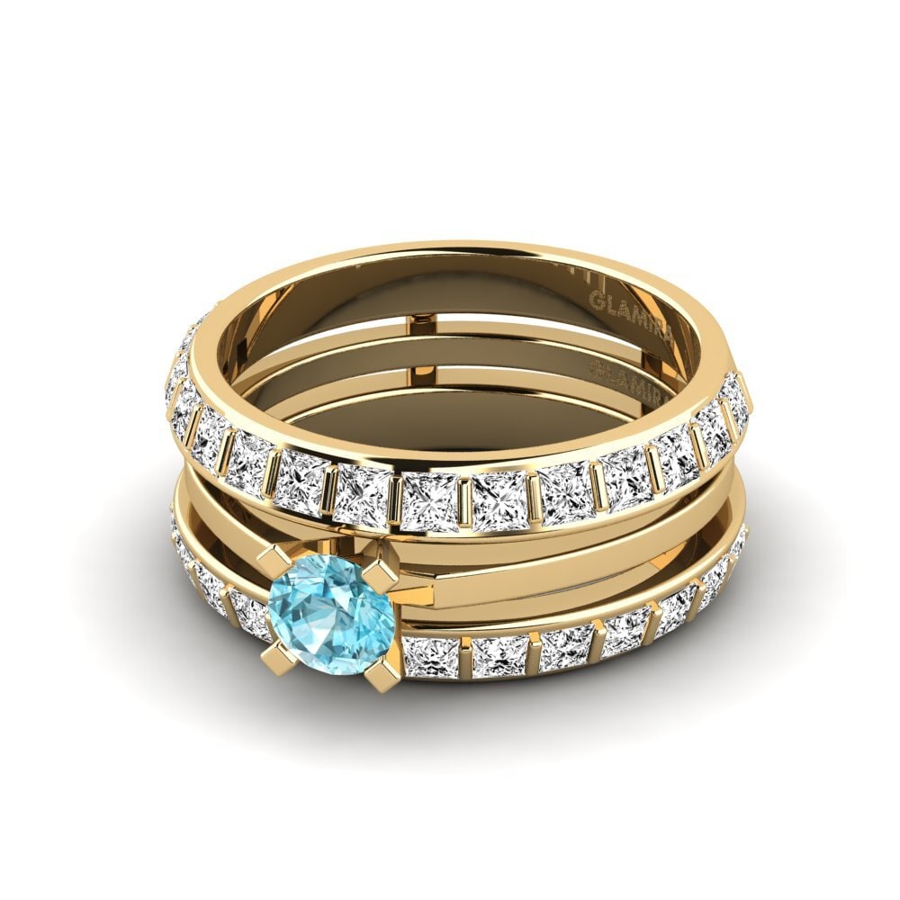 Blue Zircon Ring Stinge - SET