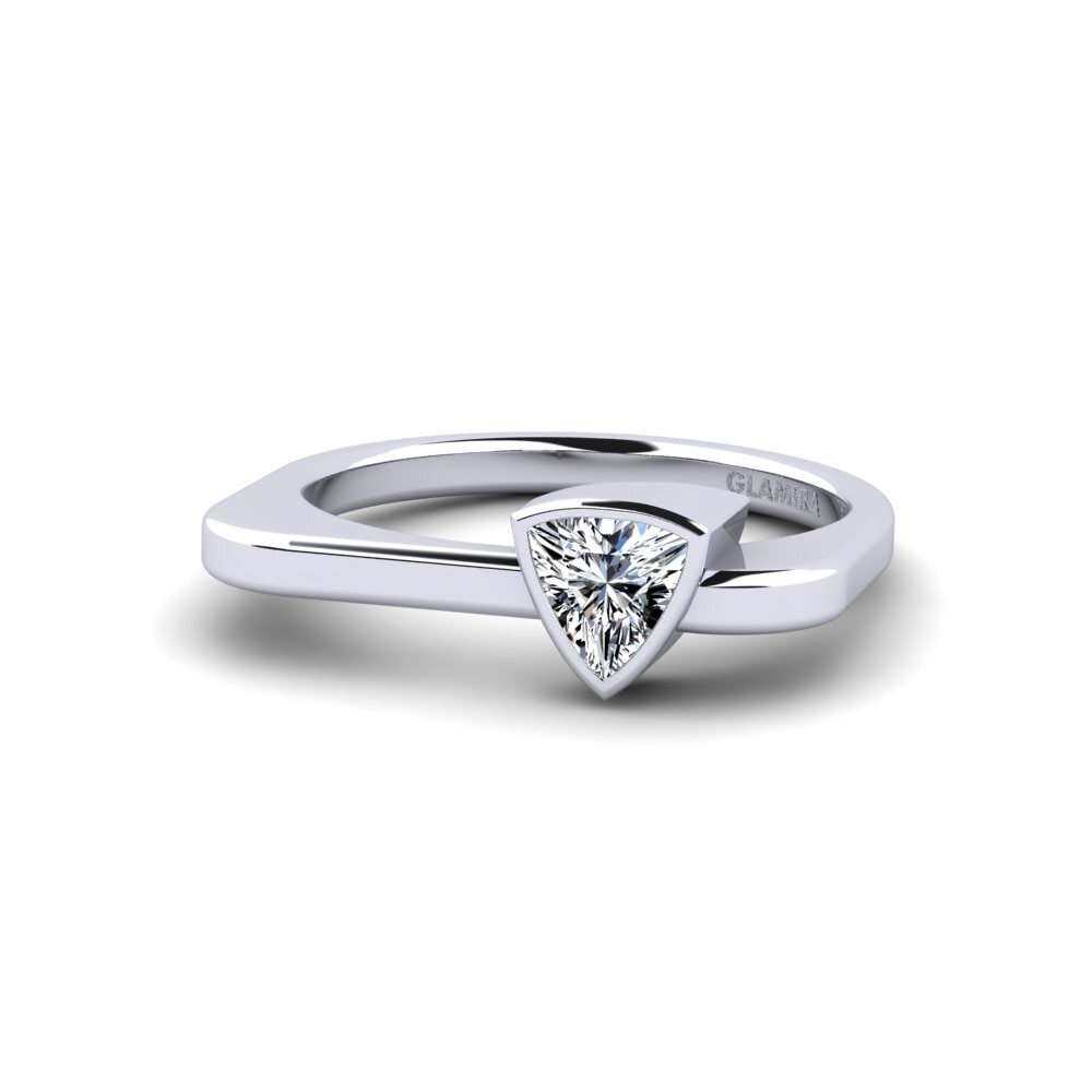 9ct White Gold Trillion Engagement Ring Togos