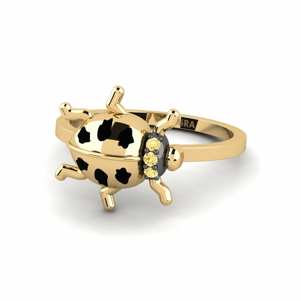 Bagues Or Jaune 18k Diamant Jaune Animaux