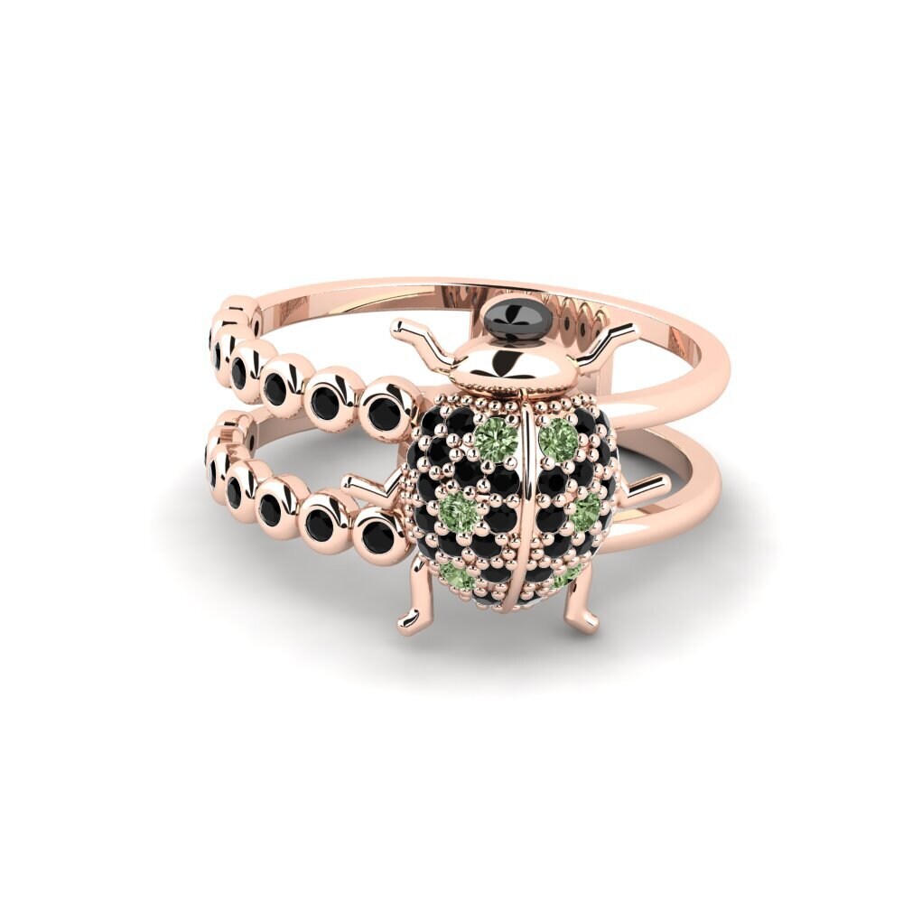 Diamante Verde Anel Avala