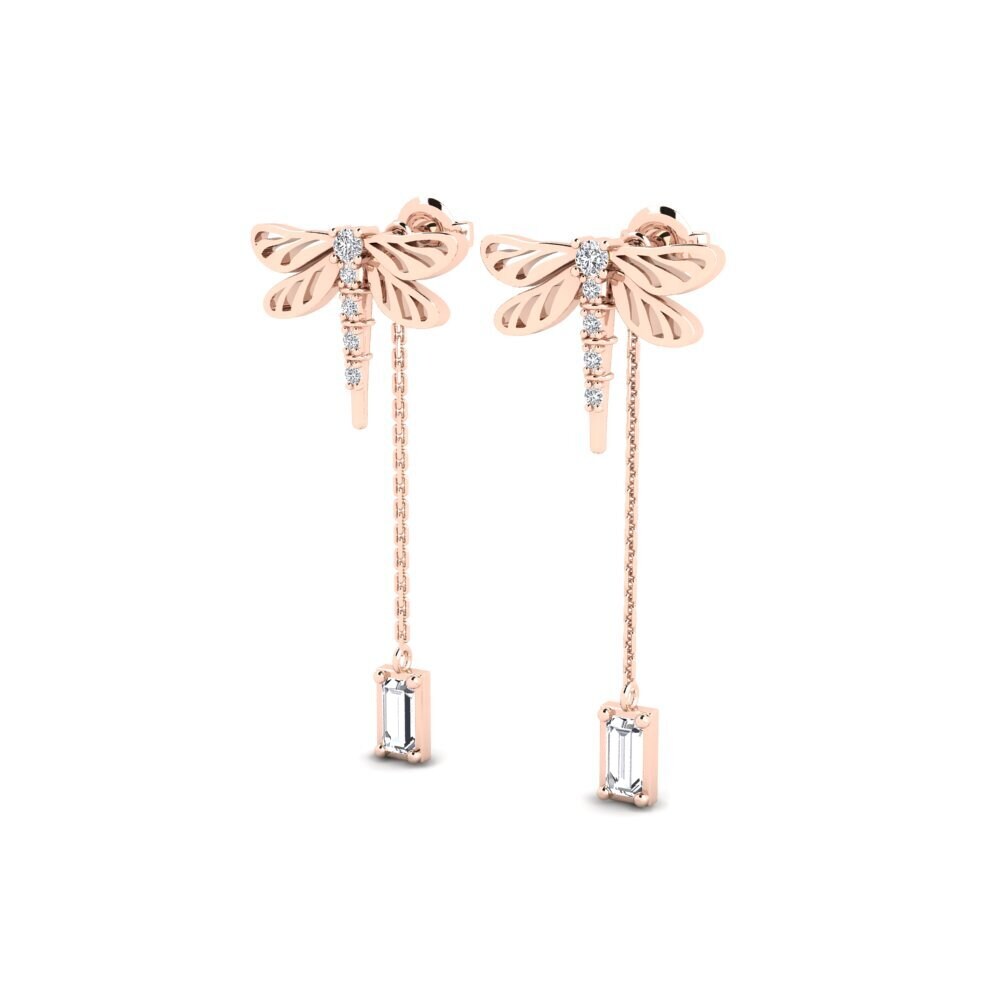ทองคำสีแดง 585 Women's ต่างหู Bulembu