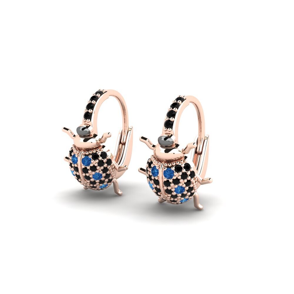 Zircone Bleu Foncé Boucle d'oreille femme Chimborazo