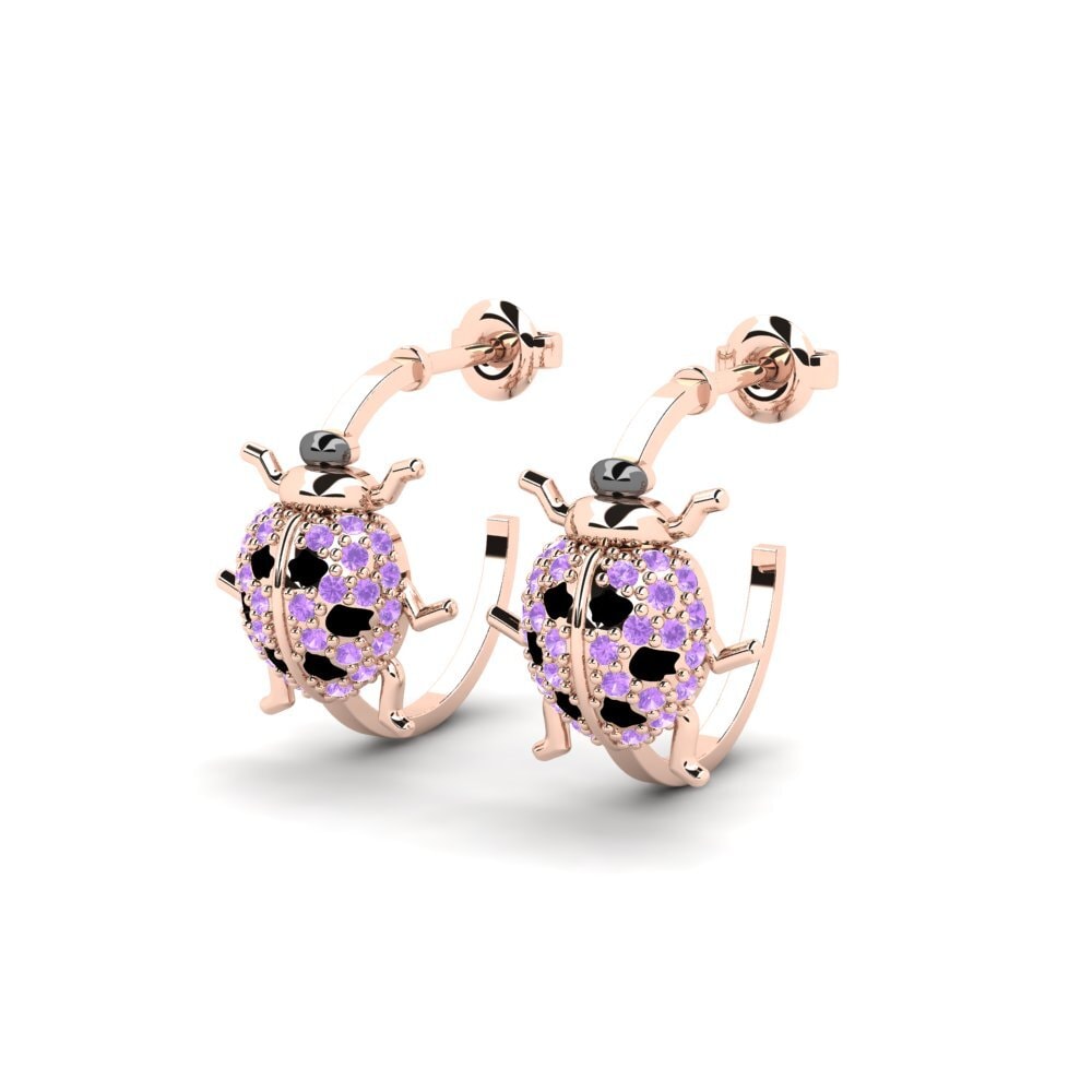 Améthyste Boucle d'oreille femme Eschscholzia