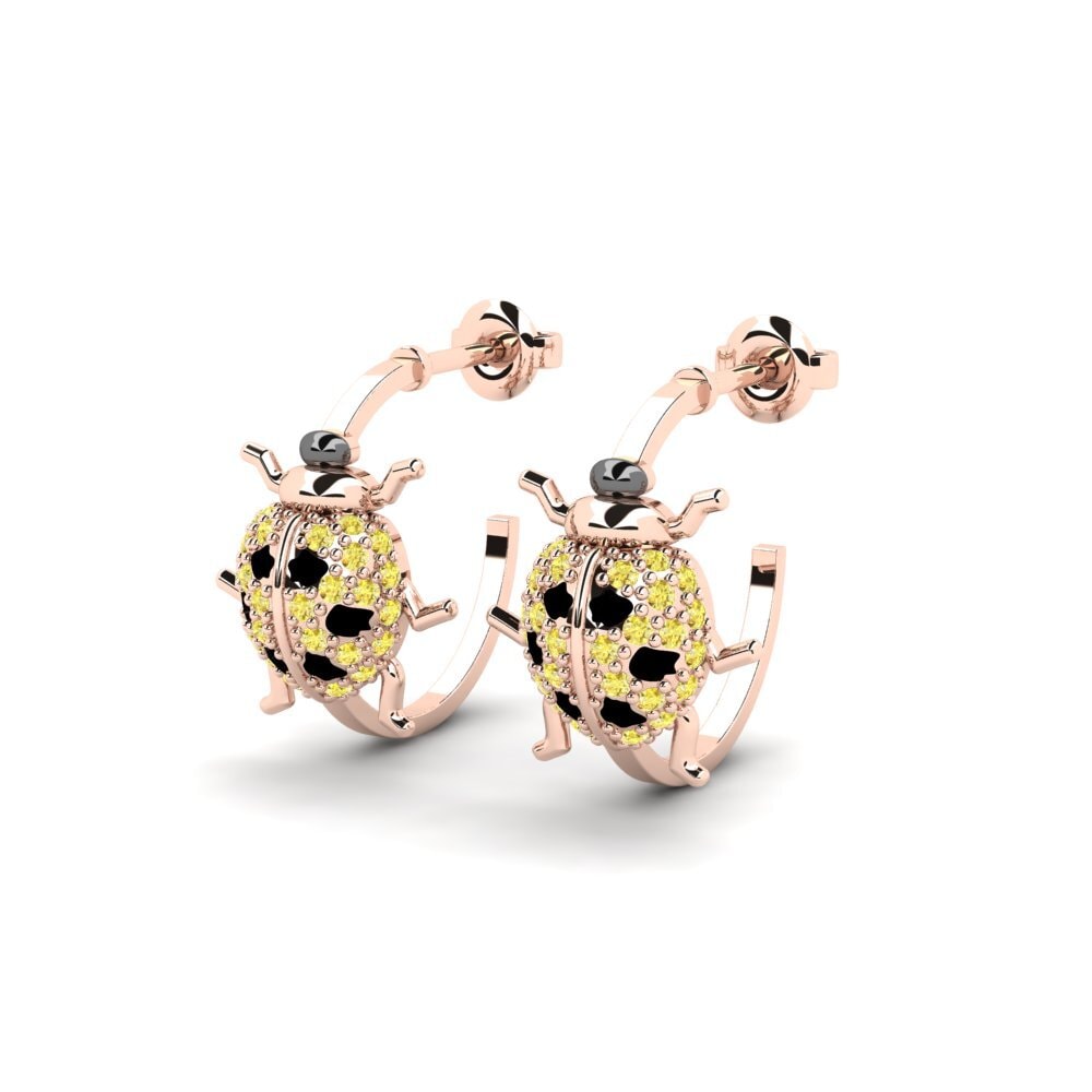Saphir Jaune Boucle d'oreille femme Eschscholzia