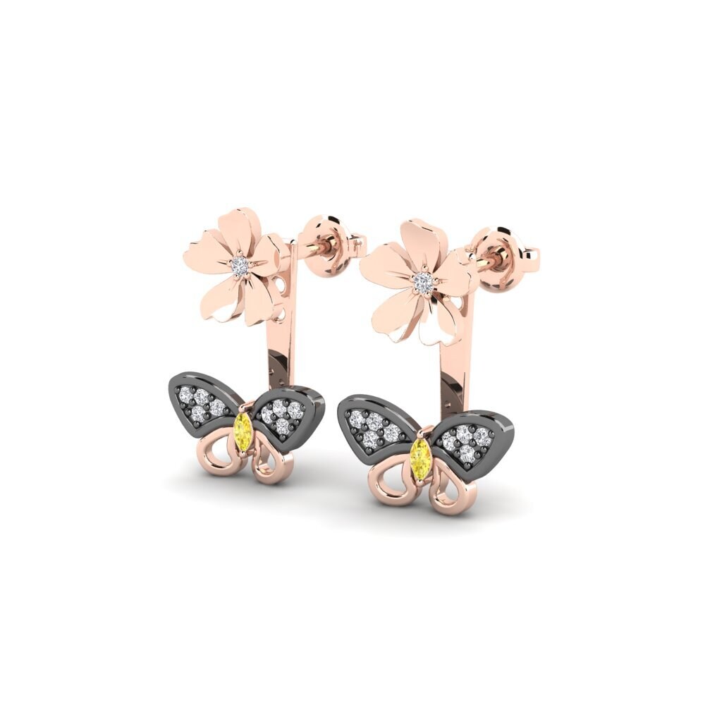 Saphir Jaune Boucle d'oreille femme Flinter