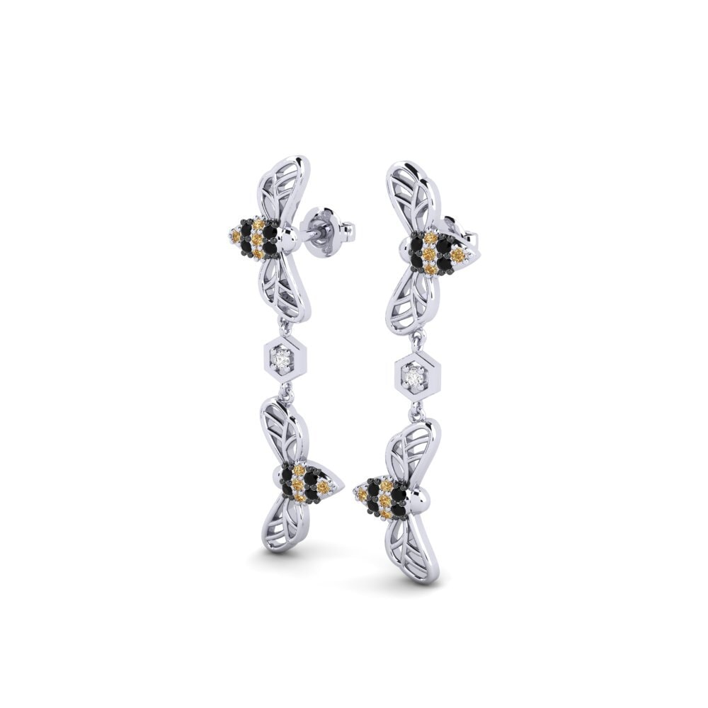 White Silver Women's Earring Gefyresa