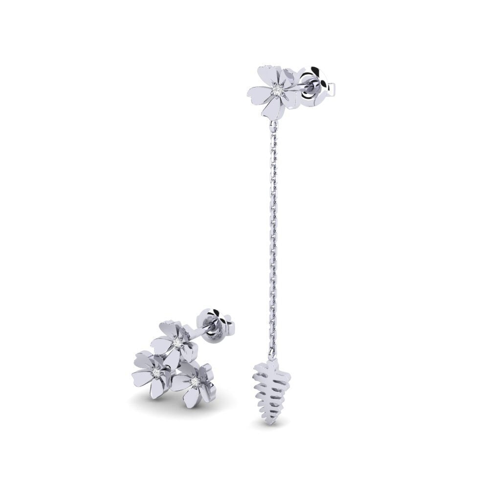 White Silver Women's Earring Giarre - SET