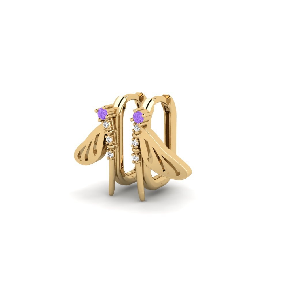 Améthyste Boucle d'oreille femme Layou