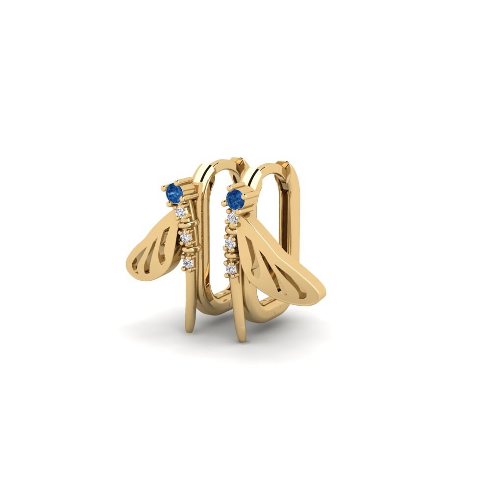 Zircone Bleu Foncé Boucle d'oreille femme Layou