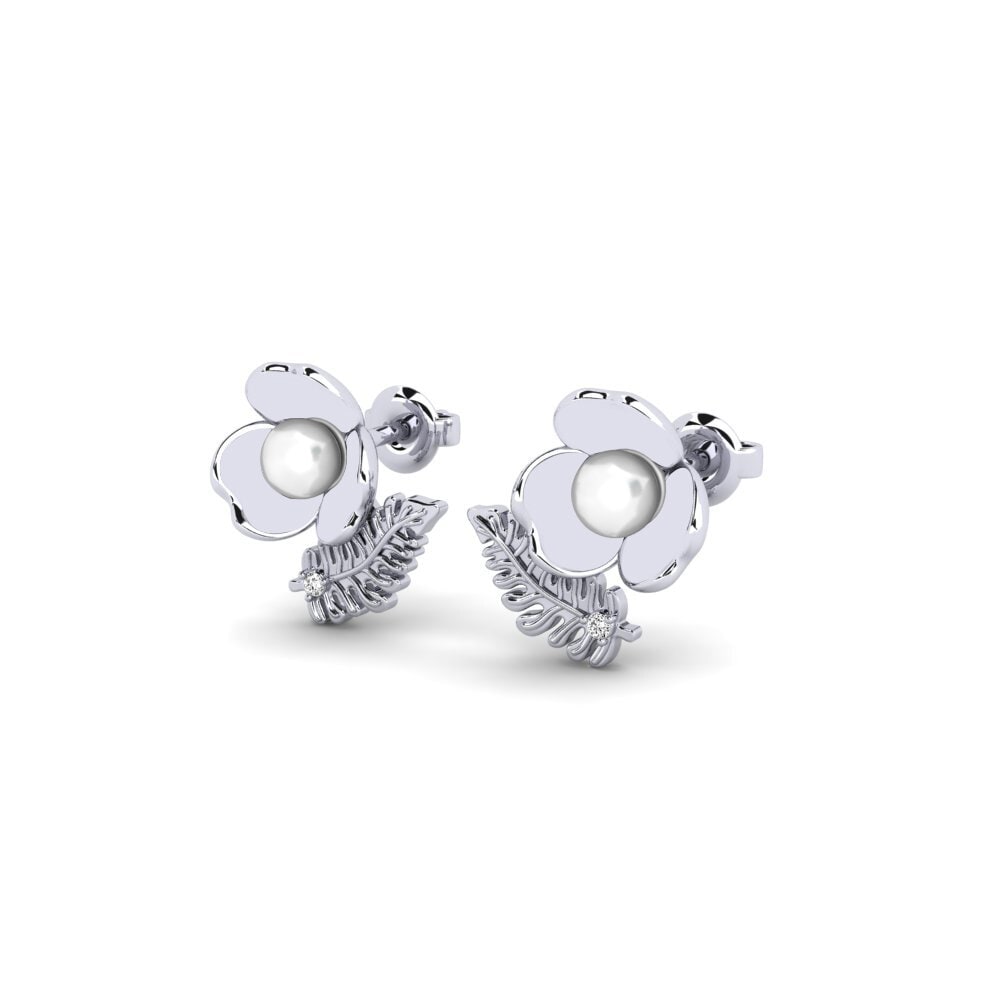 9ct White Gold Moissanite Women's Earring Licensed