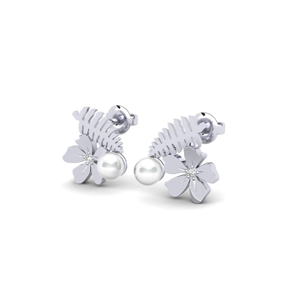 9ct White Gold Moissanite Women's Earring Lipari