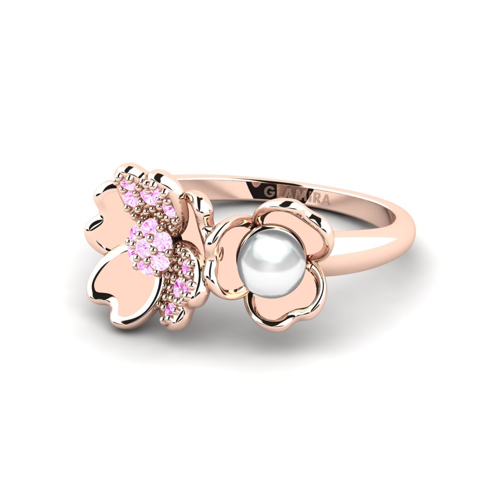 14k Oro Rosa Zafiro Rosado Anillo Logically