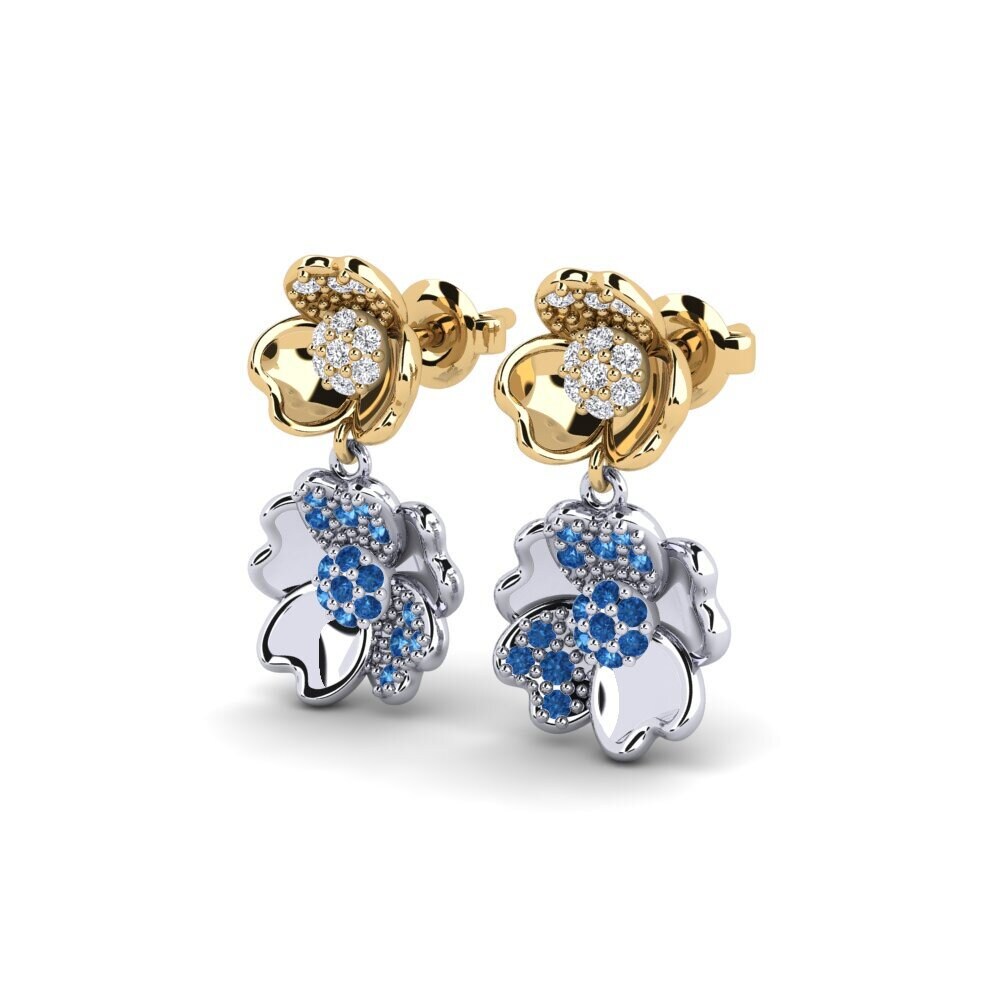 Zircone Bleu Foncé Boucle d'oreille femme Mentally