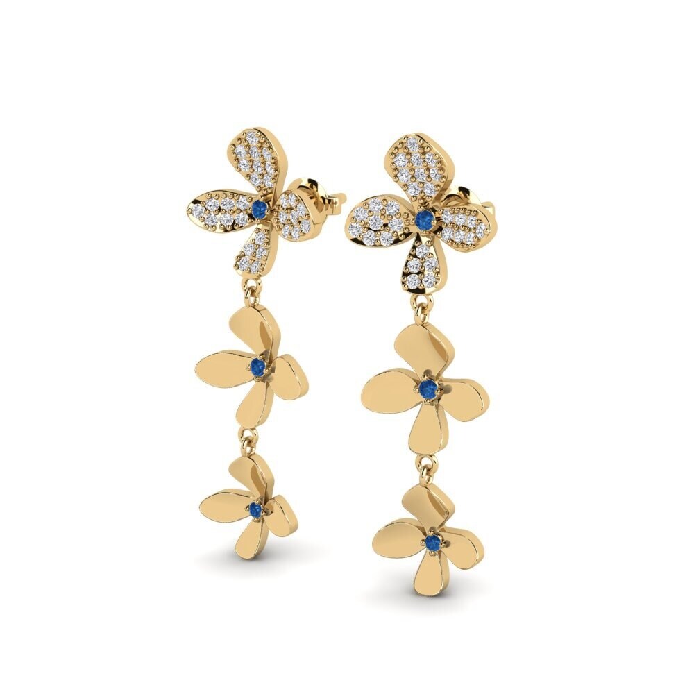 Zircone Bleu Foncé Boucle d'oreille femme Milazzo