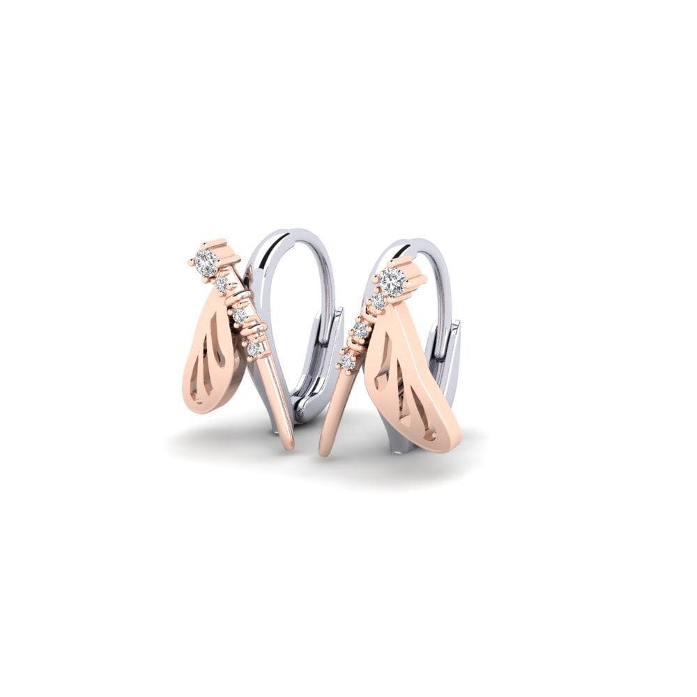 14ct Rose / White Gold Women's Earring Salybia