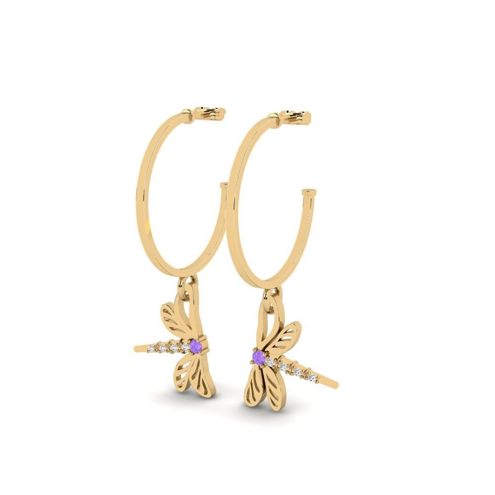 Améthyste Boucle d'oreille femme Tarou