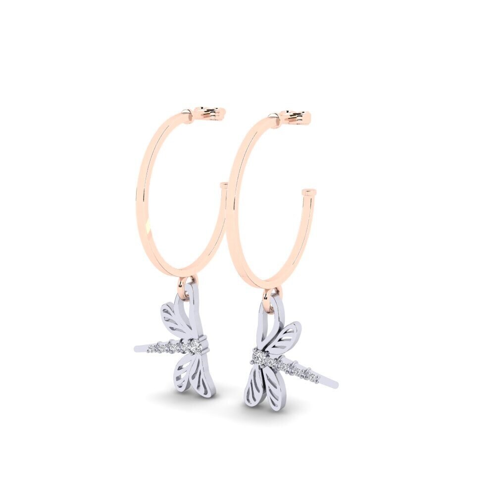 14ct Rose / White Gold Women's Earring Tarou