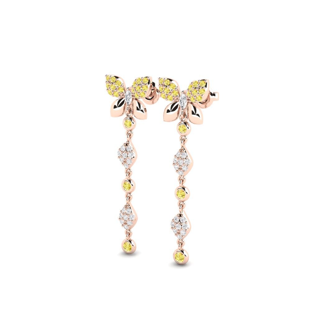 Saphir Jaune Boucle d'oreille femme Thibault