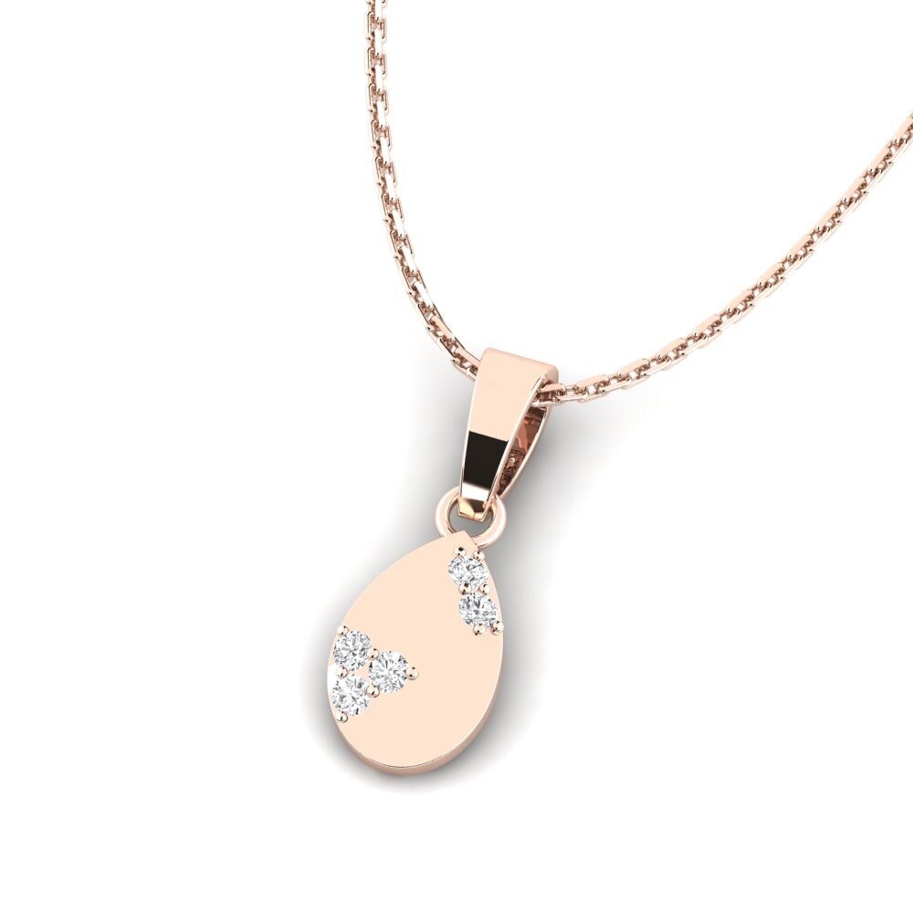 14k Oro Rosa Colgante de Mujer Abauxi