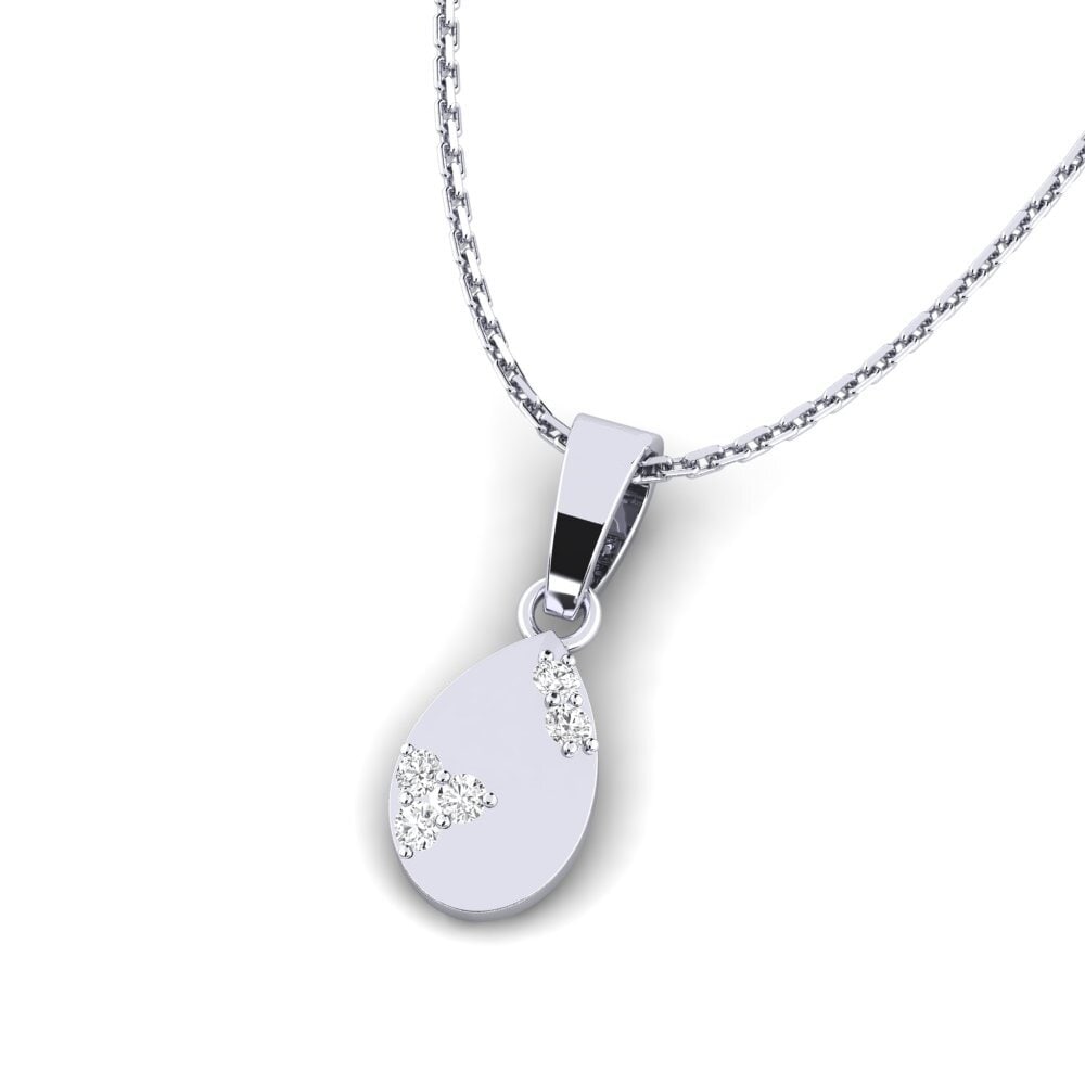 14k Oro Blanco Colgante de Mujer Abauxi