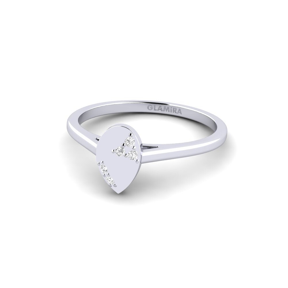 14k Oro Blanco Anillo Anirta