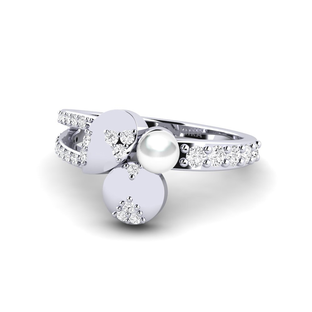 14k Oro Blanco Anillo Anklars