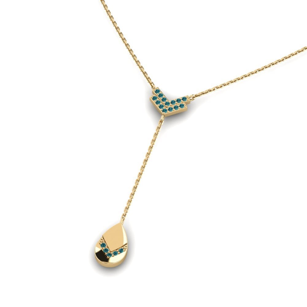 Blue Diamond Women's Necklace Aphaedo
