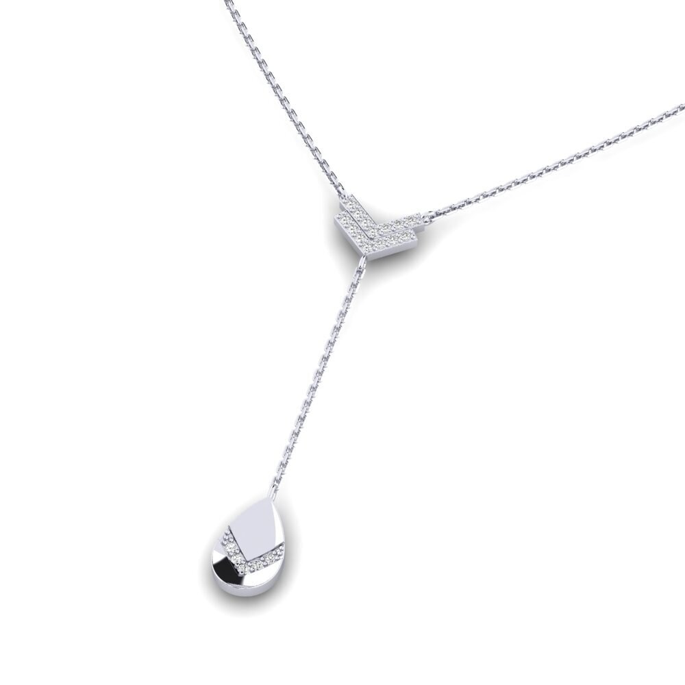 14k Oro Blanco Collar de Mujer Aphaedo