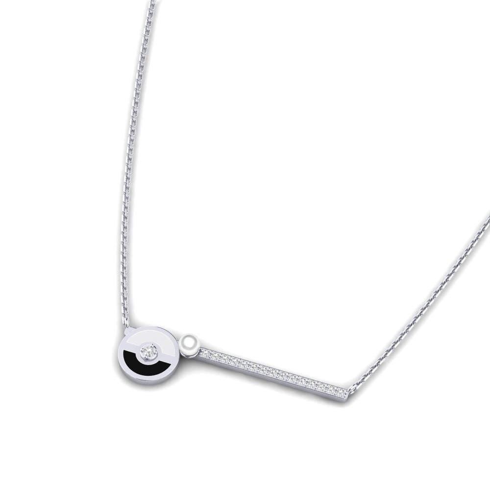 14k Oro Blanco Collar de Mujer Apyel