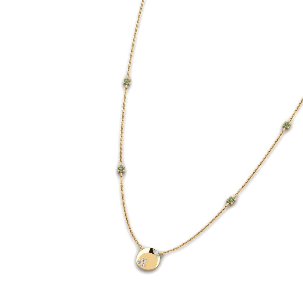 Diamante Verde Collar de Mujer Asbasyh