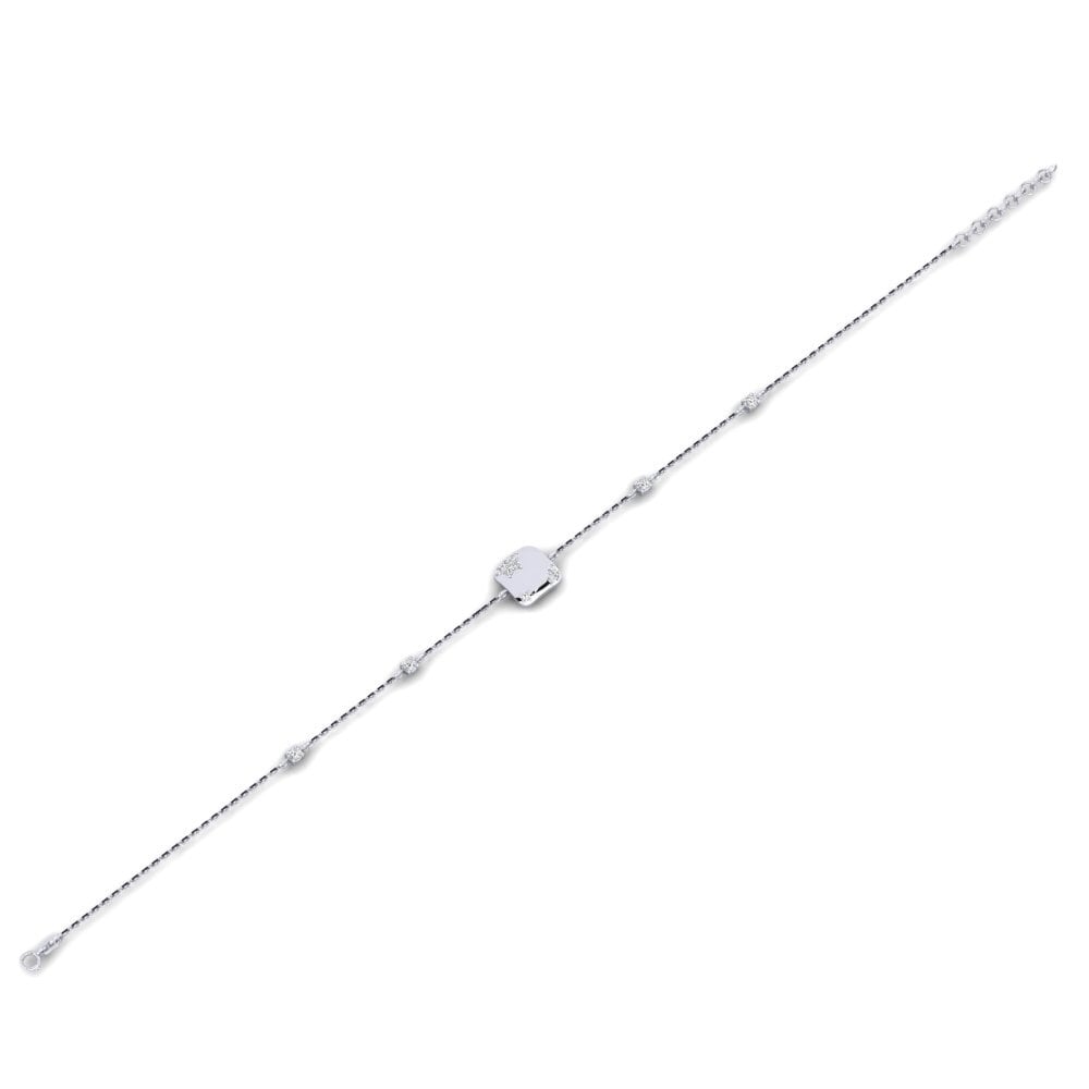 14k Oro Blanco Pulsera de Mujer Astiraw