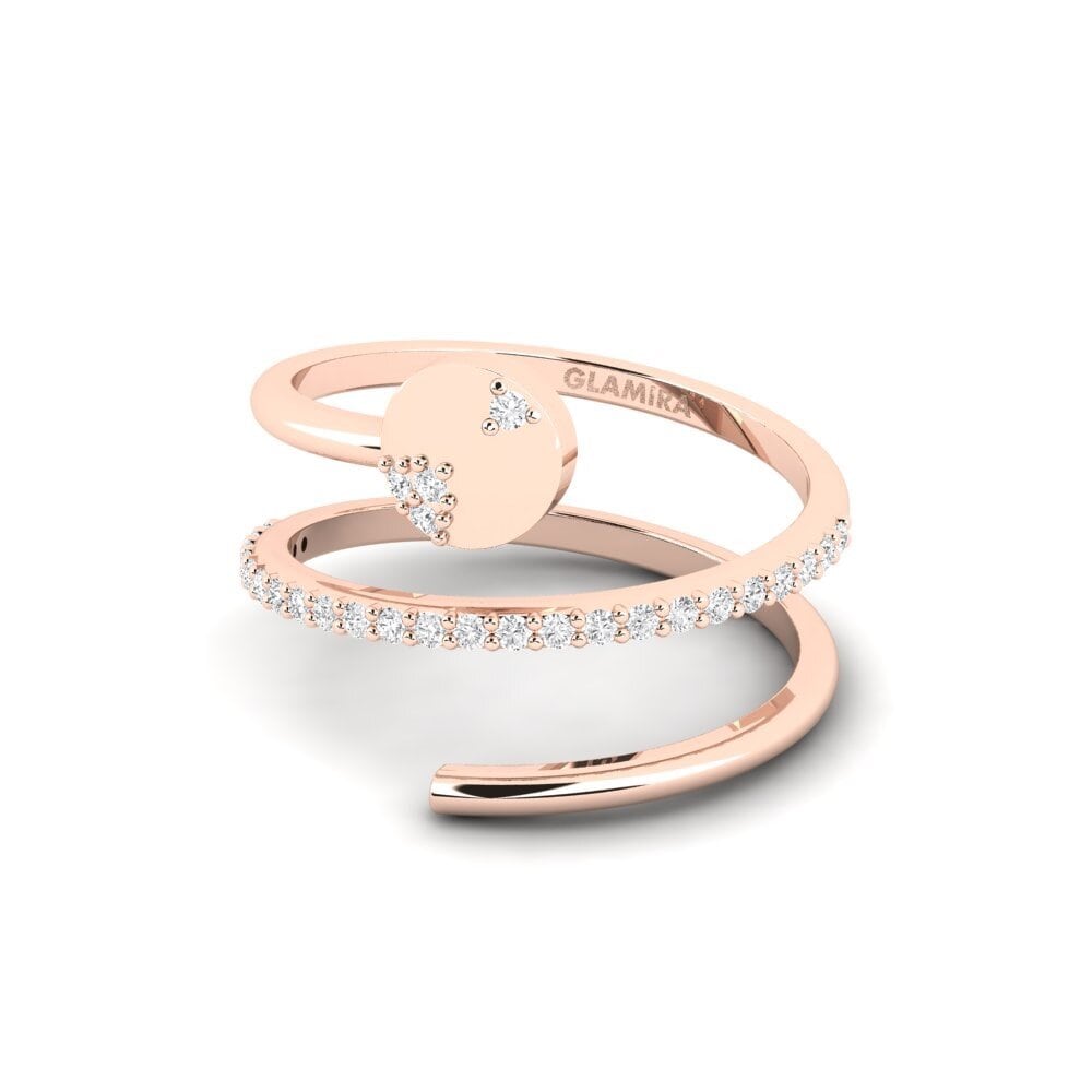 14k Oro Rosa Anillo Aysania