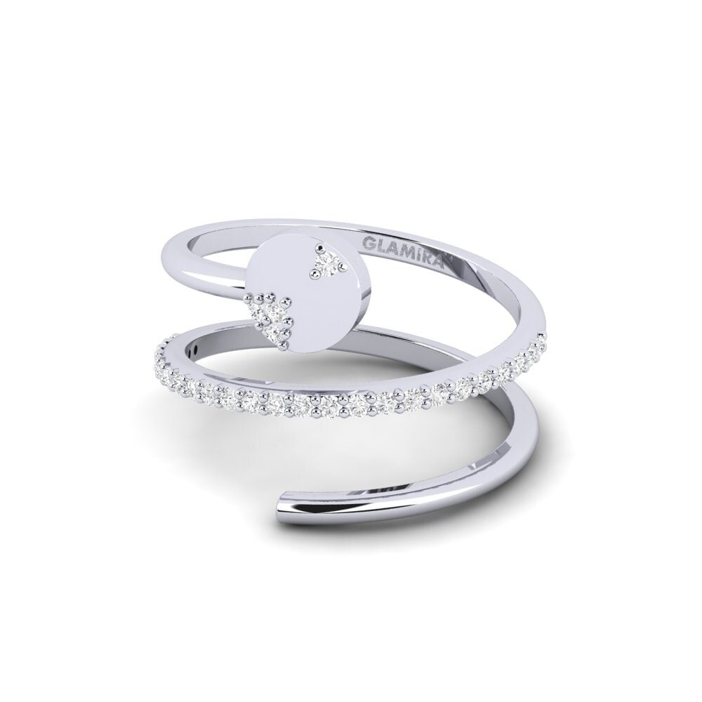 14k Oro Blanco Anillo Aysania