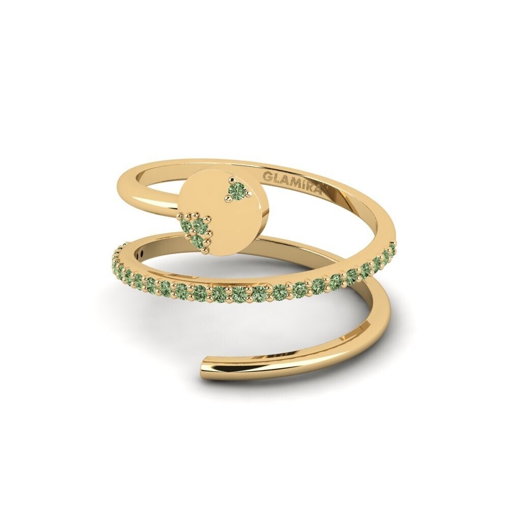 Diamante Verde Anillo Aysania